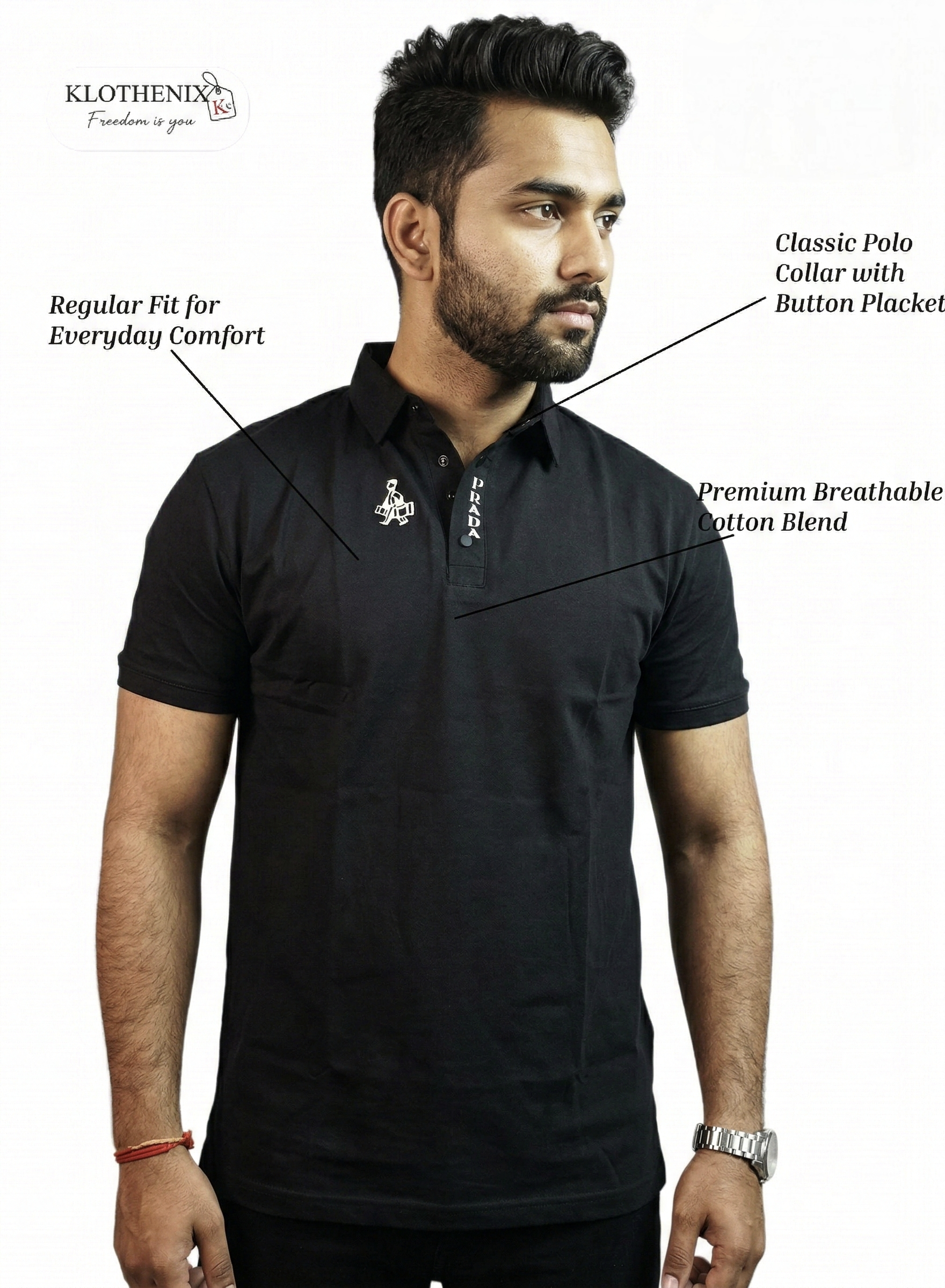 Prada Luxury Men's Polo Black Edition