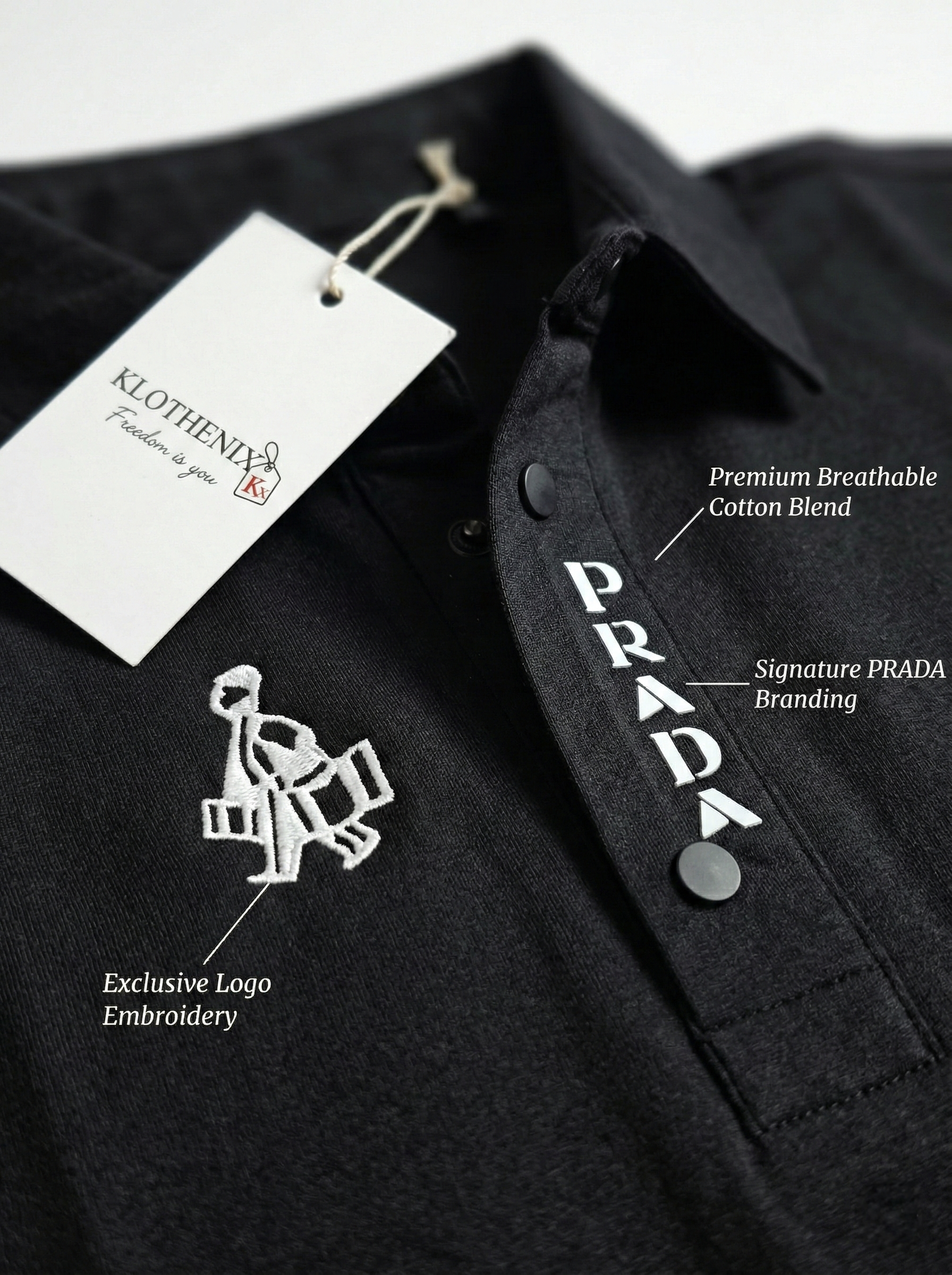 Prada Luxury Men's Polo Black Edition